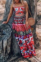 Robe longue à imprimé fleurs sauvages